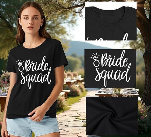 Womens Bride Shirt Bridesmaid Tshirt Bride Squad Bachelorette Party Tee Top in Saudi Arabia