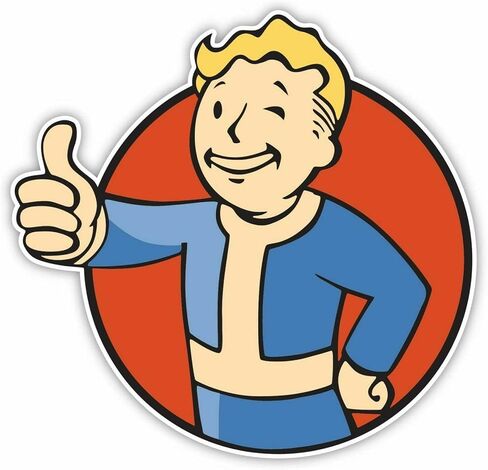 Vinyl Sticker Die Cut Fallout Character Vault Boy Decal for Car Bumpers Windows Laptops Water Bottle White in Saudi Arabia