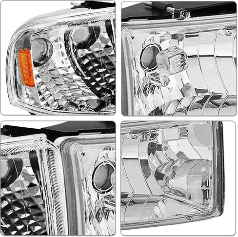 Halogen Headlight Assembly Compatible with 94-01 Dodge Ram 1500 and 94-02 Dodge Ram 2500/3500 Pickup Replacement 4 PCS Headlamp w/Corner Lights Passenger and Driver Side in Kuwait