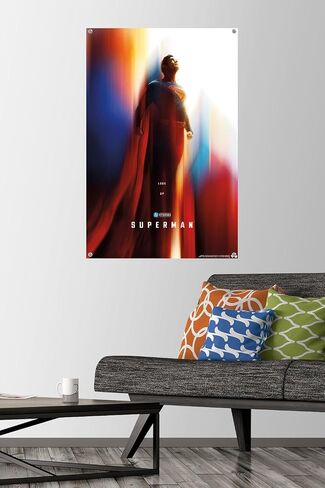 Trends International DC Comics Superman (2025) - Superman Teaser One Sheet Wall Poster with Push Pins, 34L x 22.4W, Poster & Push Pin Bundle in Saudi Arabia