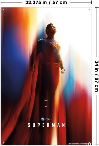 Trends International DC Comics Superman (2025) - Superman Teaser One Sheet Wall Poster with Push Pins, 34L x 22.4W, Poster & Push Pin Bundle in Saudi Arabia