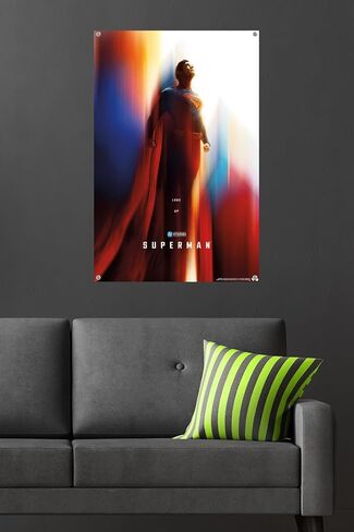 Trends International DC Comics Superman (2025) - Superman Teaser One Sheet Wall Poster with Push Pins, 34L x 22.4W, Poster & Push Pin Bundle in Saudi Arabia