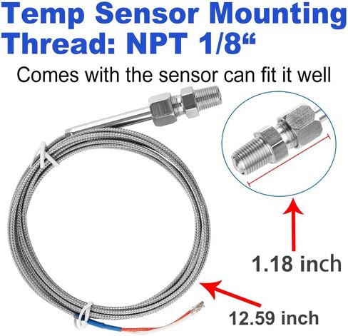 WATERWICH EGT Exhaust Gas Temperature Gauge Meter Kit 2inch 52mm Celsius & Fahrenheit for Car Vehicle Boat Automotive in Saudi Arabia
