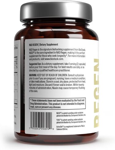 NAD Regen ، NAD+ مكملات لمكافحة الشيخوخة مع النياسيناميد ، Spermidine و Resveratrol (30 حصص) in Kuwait