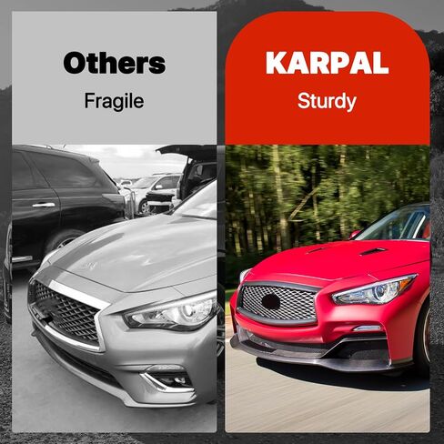 KARPAL Front Grill Outline Trim Overlay Cover Fit for 2014 2015 2016 2017 Infiniti Q50 S Carbon Fiber in Saudi Arabia