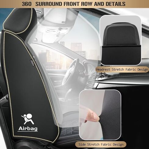 Seat Covers Full Set Fit for Chevy Colorado 2015-2024 2025 2026 Crew Cab | Extended Cab Z71 LT ZR2 Work Truck Leather Car Seat Covers Waterproof Seat Cushion Protectors (Black&Red Line) in Saudi Arabia