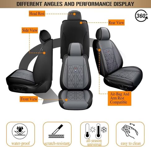 Seat Covers Full Set Fit for Chevy Colorado 2015-2024 2025 2026 Crew Cab | Extended Cab Z71 LT ZR2 Work Truck Leather Car Seat Covers Waterproof Seat Cushion Protectors (Black&Red Line) in Saudi Arabia