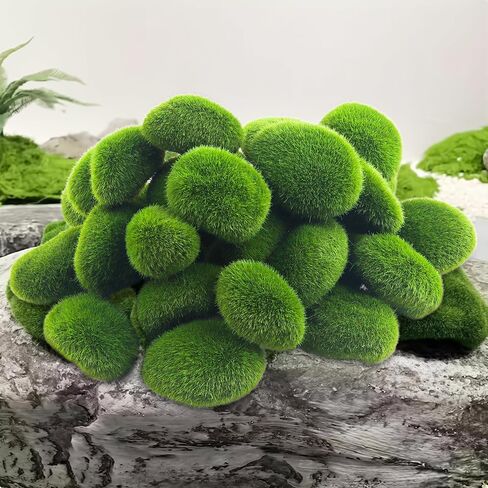 30PCS Artificial Moss Rocks, 3 Size Green Moss Covered Stones Fake Faux Moss Balls for Garden Decor, Fake Moss Decoration for Plant Potted Moss-Rock in Saudi Arabia