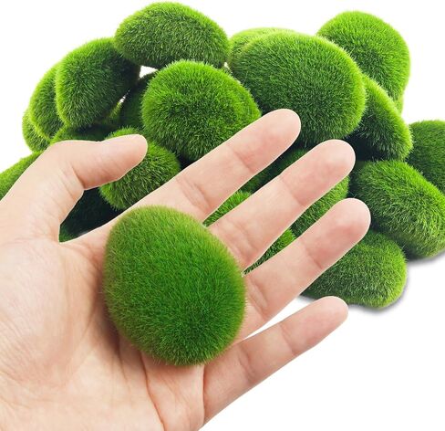 30PCS Artificial Moss Rocks, 3 Size Green Moss Covered Stones Fake Faux Moss Balls for Garden Decor, Fake Moss Decoration for Plant Potted Moss-Rock in Saudi Arabia