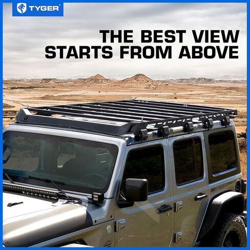 Tyger Auto Platform Style Rack متوافق مع 2018-2025 Jeep Wrangler JLU 4 DOORS (ليس لـ JKU) | لنماذج مع قمة صلبة | حاملة تخزين البضائع | إدراج لهجة قابلة للطلاء | TG-RR1J33558 in Saudi Arabia
