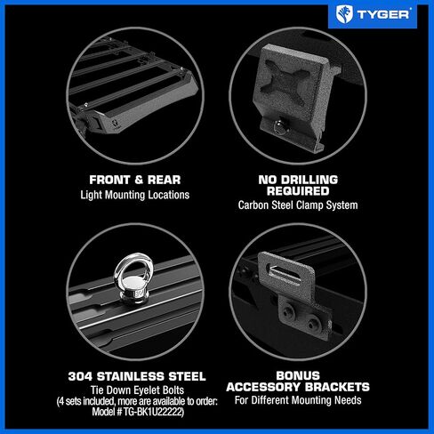 Tyger Auto Platform Style Rack متوافق مع 2018-2025 Jeep Wrangler JLU 4 DOORS (ليس لـ JKU) | لنماذج مع قمة صلبة | حاملة تخزين البضائع | إدراج لهجة قابلة للطلاء | TG-RR1J33558 in Saudi Arabia
