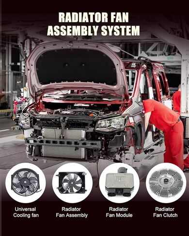 مجموعة مروحة التبريد للمحرك ، FIT 2018 لـ Jeep Wrangler JK 2012-2017 لجيب رانجلر ، مروحة تبريد الرادياتير 6010277 624080 in Saudi Arabia