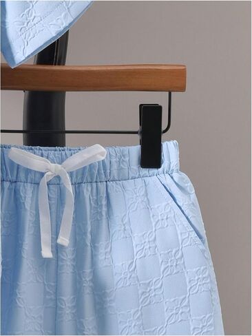 GORGLITTER Boy's 2 Piece Outftis 3D Embossed Button Down Short Sleeve Shirts and Shorts Set in Saudi Arabia