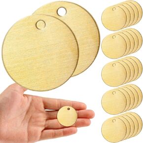 50 Pcs Round Brass Tags, 1-1/4 Inch Diameter, Blank Valve Tags Gold Brass Tags for Stamping, Stamping Tag with Hole for Pets, Plants, Doors in Kuwait