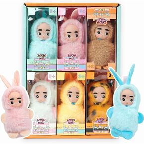 4 Inch Mini Baby Dolls 6pcs Set Realistic Reborn Baby Dolls Cute Small Baby Doll with Animal Clothes Suitable for Baby Gifts for Boys and Girls Over 3 Years Old Birthday Gift in Kuwait