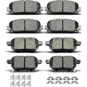 D1184 D1354 8pcs Ceramic Front Rear Brake Pads With Clips Fit For Lexus CT200h 2011-2017,For Prius 2010-2019,For Prius Plug-In 2012-2015,For Prius Prime 2017-2019 in Saudi Arabia