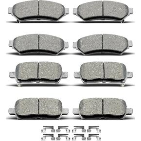 D999 D1075 8pcs Ceramic Front Rear Brake Pads With Clips Fit For Buick Allure 2005-2009,For Buick Lacrosse 2005-2009,For Pontiac Grand Prix 2004-2008 in Saudi Arabia