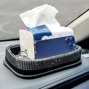 Car Center Console Diamond-Studded Storage Tray, Family Table Tray, Dashboard Tray, Car Interior Organizer in Saudi Arabia