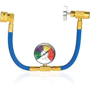 R134A AC AC TORGERTARTH CHOT ، خرطوم شحن التبريد مع مقياس الضغط و 1/2 "CAME CAN CAN ENTER TAP DISTENS in Kuwait