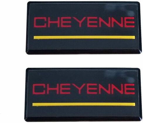 2x 88-98 Cheyenne Roof Bawar Cab Emblem 3D Badge Padge Side Side Screens Replick for Cheyenne (Red Black) in Kuwait