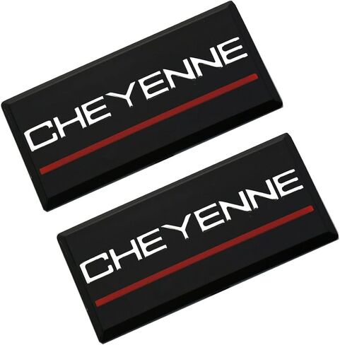 2x 88-98 Cheyenne Roof Bawar Cab Emblem 3D Badge Padge Side Side Screens Replick for Cheyenne (Red Black) in Saudi Arabia
