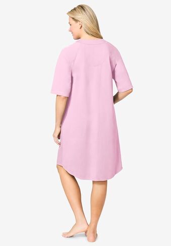 Dreams & Co. Plus Size Short French Terry Zip-Front Robe in Saudi Arabia