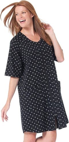 Dreams & Co. Plus Size Short French Terry Zip-Front Robe in Saudi Arabia