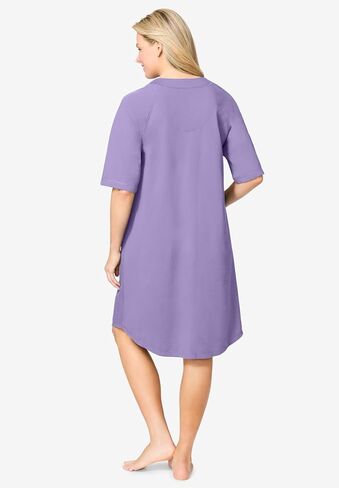 Dreams & Co. Plus Size Short French Terry Zip-Front Robe in Saudi Arabia