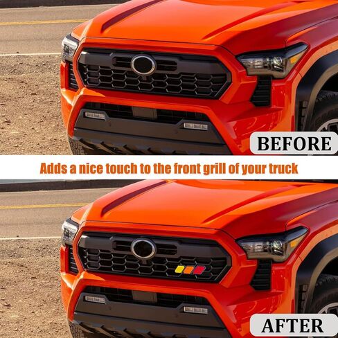 JKCOVER TRD Grille Decor Badge Compatible with Toyota 4Runner Tacoma Tundra Camry Sequoia Rav4 Highlander Accessories Front 3-Color Design Upgrade Mesh Emblem (Red, Yellow, Orange in Saudi Arabia
