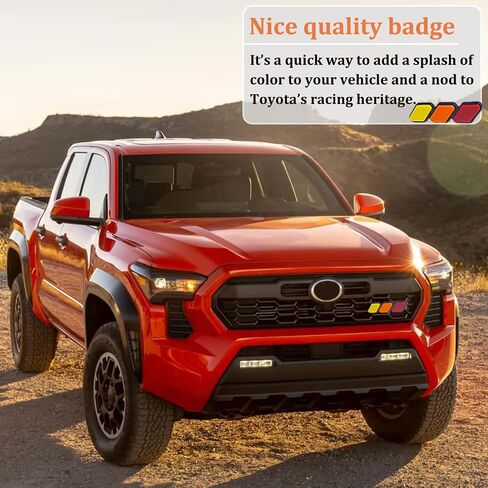 JKCOVER TRD Grille Decor Badge Compatible with Toyota 4Runner Tacoma Tundra Camry Sequoia Rav4 Highlander Accessories Front 3-Color Design Upgrade Mesh Emblem (Red, Yellow, Orange in Saudi Arabia