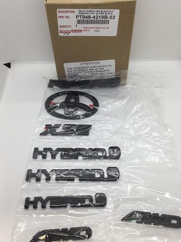 Genuine Toyota 2019 & Newer RAV4 Hybrid XSE Black Blackout Emblem Overlay Kit in Saudi Arabia