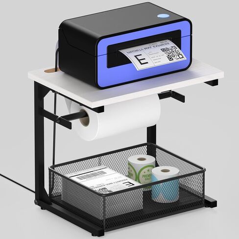 Label Holder for Rolls and Fan-Fold Labels, Shipping Thermal Label Holder with Drawer for Desktop Thermal Printer, Sticker Roll Holder, Label Printer Accessory Supplies for Home, Office Small Business in Saudi Arabia