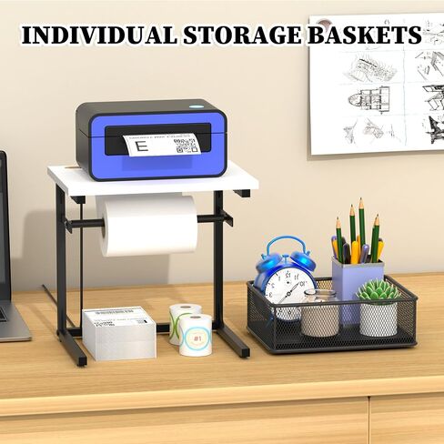 Label Holder for Rolls and Fan-Fold Labels, Shipping Thermal Label Holder with Drawer for Desktop Thermal Printer, Sticker Roll Holder, Label Printer Accessory Supplies for Home, Office Small Business in Saudi Arabia