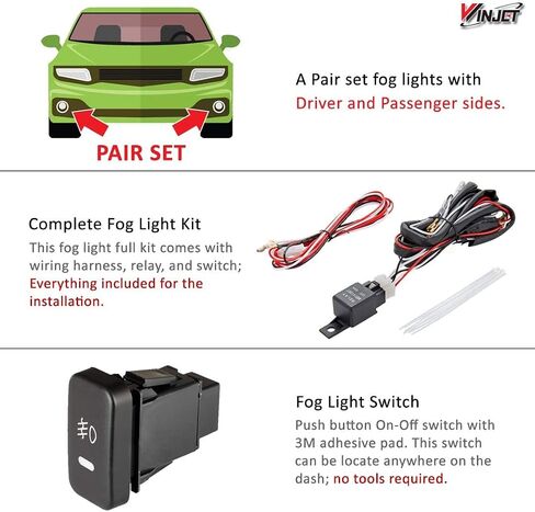Winjet WJ30-0106-09 OEM Series for [2006-2008 Honda Fit] Driving Fog Lights + Switch + Wiring Kit in Saudi Arabia