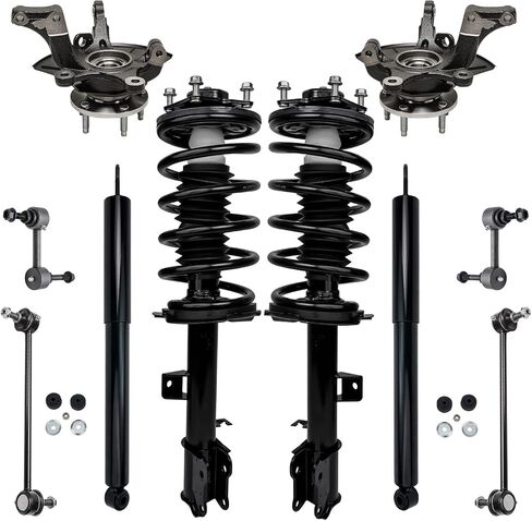 Detroit Axle - مجموعة تعليقات 10pc من أجل Mazda Ford Ford Escape Mercury Mariner ، مفاصل التوجيه ومحامل محامل العجلات مع امتصاص الصدمات الخلفية لفائف الربيع. in Saudi Arabia
