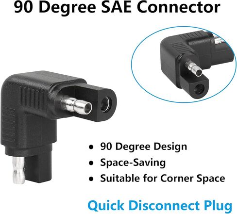 Cerrxian angle angle sae polarity revers adapter ، 90 درجة SAE إلى SAE موصل قطع الاتصال السريع للوحة الشمسية ، RV ، إلخ (2 عبوة) in Saudi Arabia