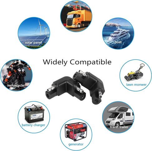 Cerrxian angle angle sae polarity revers adapter ، 90 درجة SAE إلى SAE موصل قطع الاتصال السريع للوحة الشمسية ، RV ، إلخ (2 عبوة) in Saudi Arabia