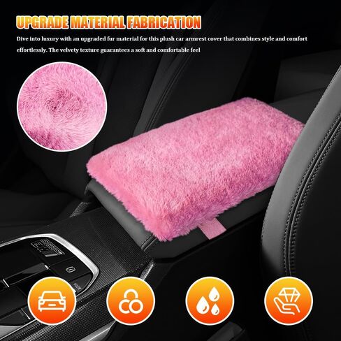 Auto Center Console Cover, Car Center Armrest Cover, 11.8" x 7.9" Middle Console Cover, Soft Fluffy Car Armrest Seat Box Cushion Protector Car Accessories Universal for Vehicles (Blue) in Kuwait