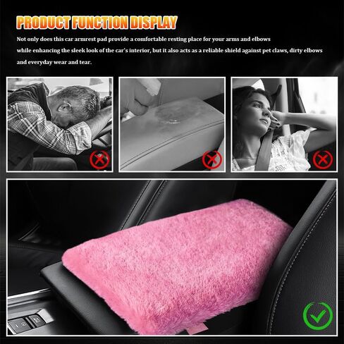 Auto Center Console Cover, Car Center Armrest Cover, 11.8" x 7.9" Middle Console Cover, Soft Fluffy Car Armrest Seat Box Cushion Protector Car Accessories Universal for Vehicles (Blue) in Kuwait