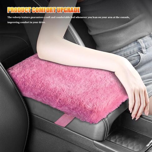 Auto Center Console Cover, Car Center Armrest Cover, 11.8" x 7.9" Middle Console Cover, Soft Fluffy Car Armrest Seat Box Cushion Protector Car Accessories Universal for Vehicles (Blue) in Kuwait
