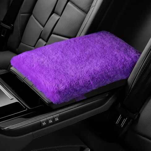 Auto Center Console Cover, Car Center Armrest Cover, 11.8" x 7.9" Middle Console Cover, Soft Fluffy Car Armrest Seat Box Cushion Protector Car Accessories Universal for Vehicles (Blue) in Saudi Arabia