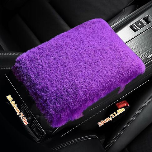 Auto Center Console Cover, Car Center Armrest Cover, 11.8" x 7.9" Middle Console Cover, Soft Fluffy Car Armrest Seat Box Cushion Protector Car Accessories Universal for Vehicles (Blue) in Saudi Arabia