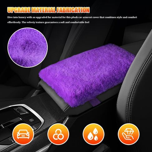 Auto Center Console Cover, Car Center Armrest Cover, 11.8" x 7.9" Middle Console Cover, Soft Fluffy Car Armrest Seat Box Cushion Protector Car Accessories Universal for Vehicles (Blue) in Saudi Arabia