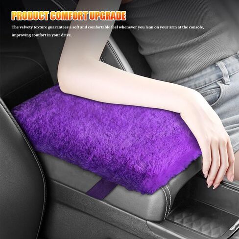 Auto Center Console Cover, Car Center Armrest Cover, 11.8" x 7.9" Middle Console Cover, Soft Fluffy Car Armrest Seat Box Cushion Protector Car Accessories Universal for Vehicles (Blue) in Saudi Arabia