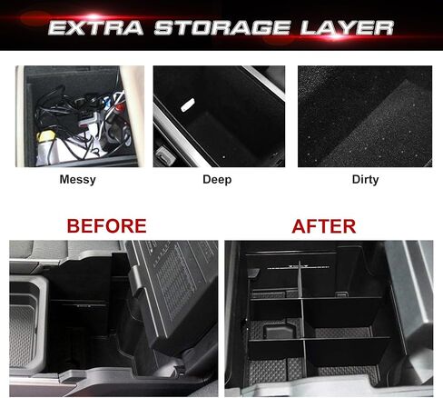 x xotic tech Rear Lower Center Console Organizer Divider Compatible with Dodge RAM 1500 2500 3500 2019 2020 2021 2022 2023 2024 2025 (NOT for Classic, Longhorn, Limited, TRX) in Saudi Arabia