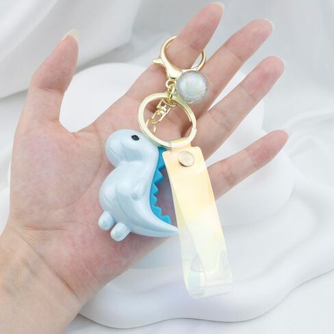 Cute Dinosaur Keychain for Women Valentines Gift Kawaii Key Chains Car Key Accessories for Handbags Backpack Bag in Saudi Arabia