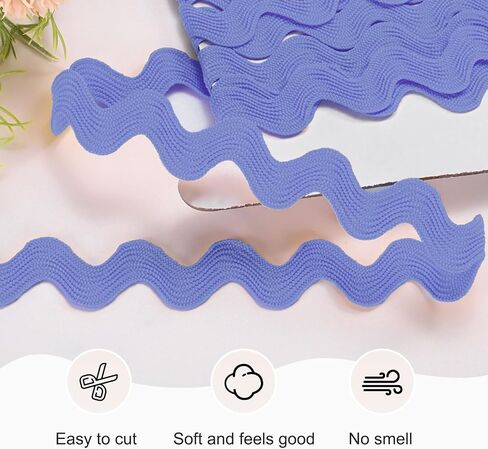 Rick Rack Trim ، 5 ياردة 20 ملم/0.8 بوصة مزج مزخرفة القطع الشريط للخياطة/DIY الحرف/الملابس/الديكور ، Polyester RIC RAC تقليم [الأزرق] in Kuwait