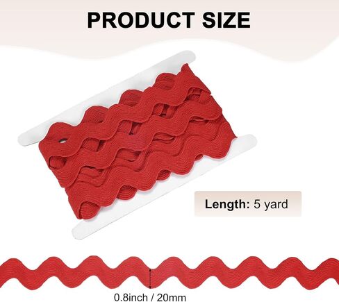 Rick Rack Trim ، 5 ياردة 20 ملم/0.8 بوصة مزج مزخرفة القطع الشريط للخياطة/DIY الحرف/الملابس/الديكور ، Polyester RIC RAC تقليم [الأزرق] in Kuwait
