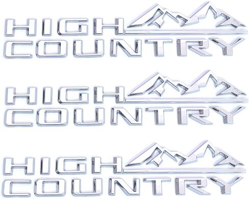 2Pack OEM High Country Emblems 3D Letters Side Badge متوافقة مع Silverado Tahoe Suburban 2019-2025 High Country 85101611 Glossy Black in Kuwait