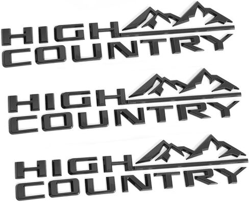 2Pack OEM High Country Emblems 3D Letters Side Badge متوافقة مع Silverado Tahoe Suburban 2019-2025 High Country 85101611 Glossy Black in Kuwait